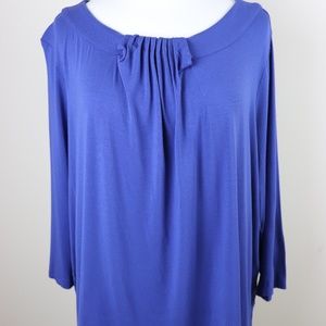 Talbots Woman Petite Blue Knit Top Size 2X NWOT